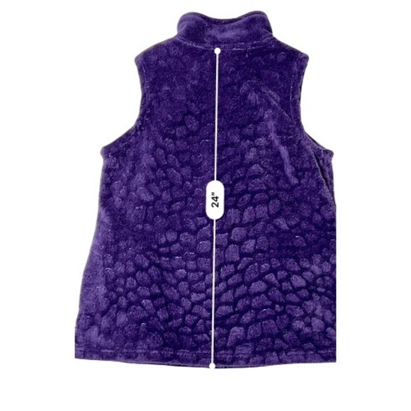 French Laundry High Pile‎ Textured Zipper Vest MEDIUM Purple Cozy Outdoor Casual - Picture 7 of 10